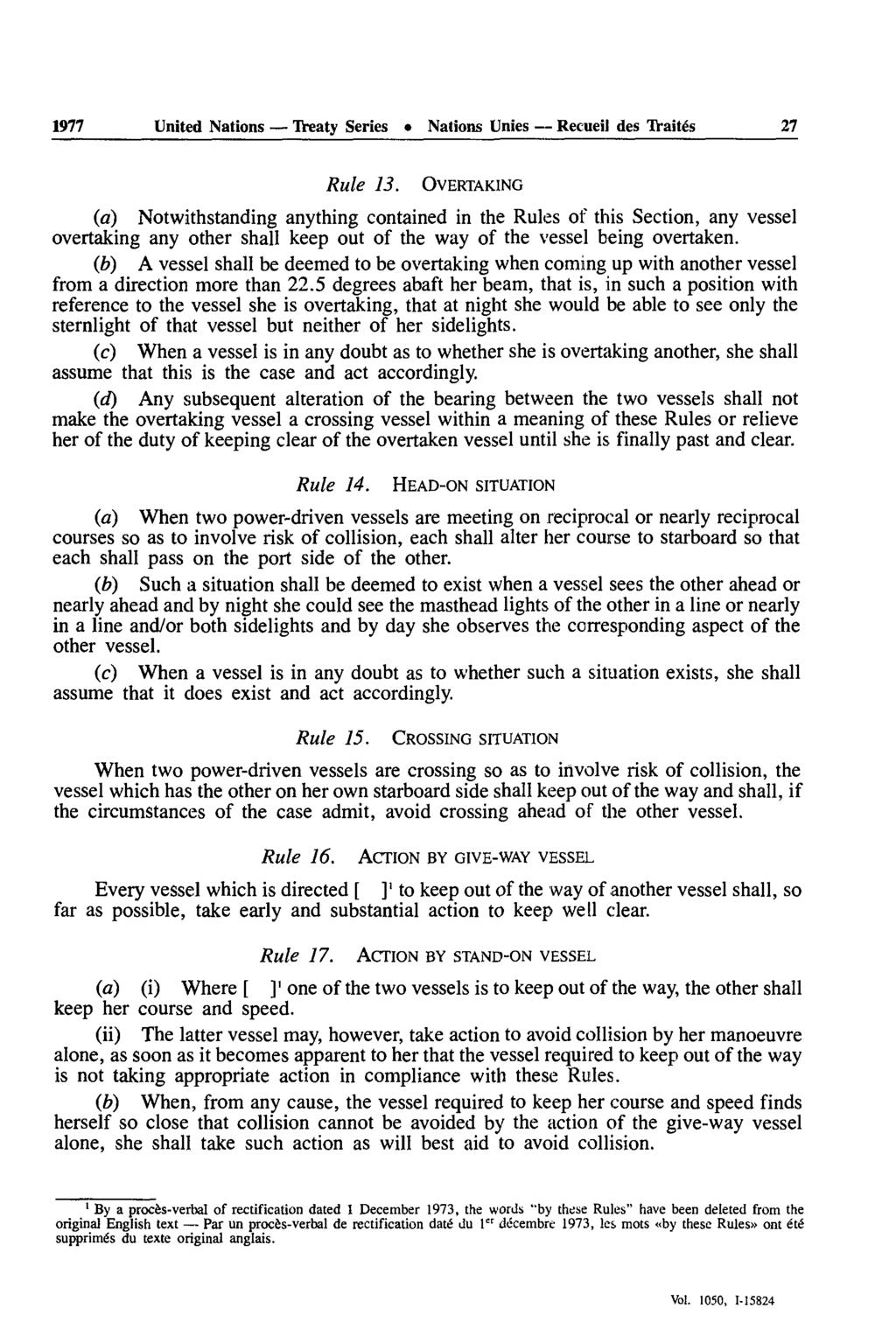 1977 United Nations Iteaty Séries Nations Unies Recueil des Ti-aités 27 Rule 13.