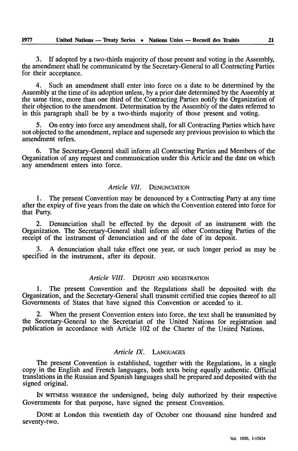 1977 United Nations Treaty Series Nations Unies Recueil des Traités 21 3.