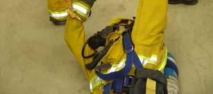 A 15 to 20 foot piece of looped webbing secured by a girth hitch to a downed firefighter s SCBA harness can provide a sling to pull the downed firefighter like a horse would pull a cart.