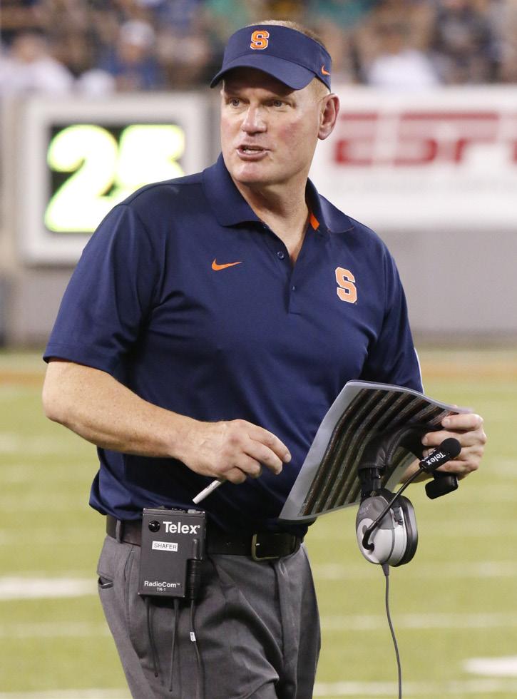 COACHING ACCOMPLISHMENTS MEET THE HEAD COACH Syracuse University (2009-present) Coached 15 players who have combined to receive all-conference honors 19 times, including NFL Draft picks Jay Bromley