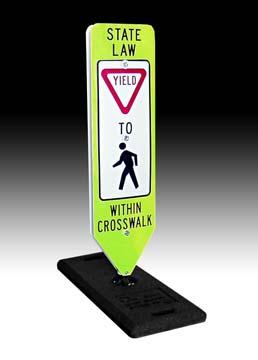 Yield to Pedestrian Channelizing Devices.