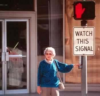 Pedestrian signals are provided.