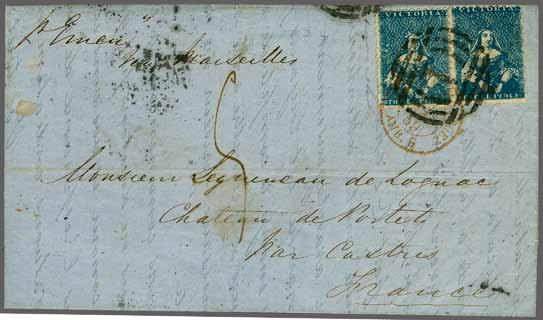156 223 Corinphila Auction 31 May 2018 3447 3447 View of Aden 6 d. blue, wmk.