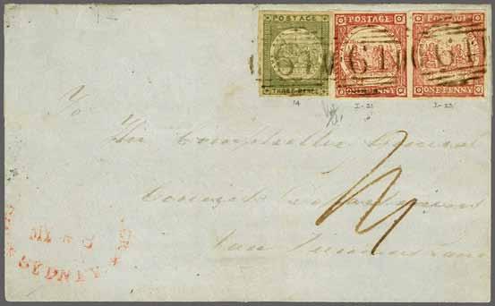 223 Corinphila Auction 31 May 2018 23 Alfred H. Caspary Lars Amundsen 3050 3050 3 d. myrtle green, on soft yellowish wove paper, position 14 on the sheet of 25 subjects used with 1850 1 d.