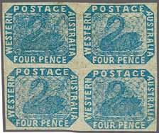 184 223 Corinphila Auction 31 May 2018 3518 3519 3518 3519 4 d pale blue, a fine unused example of good colour with large margins all round, showing "Tilted Border", fresh and very fine, unused