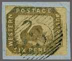 black-bronze, a superb used example with large even margins all round, marginal from base of sheet with horizontal watermark lines, horizontal