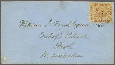 223 Corinphila Auction 31 May 2018 187 1860/64, Recess in the colony from Perkins Bacon plates Bishop's School, Perth 3538 3538