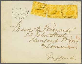 194 223 Corinphila Auction 31 May 2018 3567 ex 3567 1884/90: Covers (3), all to England with 1884 Bernardy correspondence cover bearing