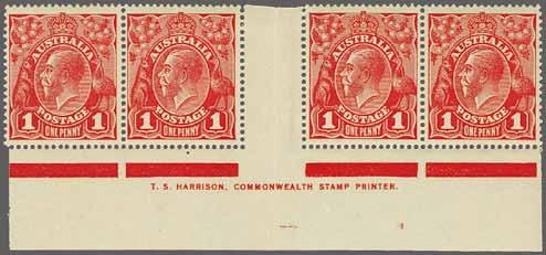variety very clear. Fine and extremely scarce BW 71Ycb. 21 var 200 (270) 3609 3609 1 d. carmine-red, Plate 4, comb perf.