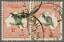 223 Corinphila Auction 31 May 2018 227 3663 3663 2 black & rose, Die II, a postally used horizontal pair cancelled by "Sydney Air Mail Late Fee"