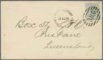 " obliterator in black with 'Port Moresby / British New Guinea' datestamp alongside (Aug 28).