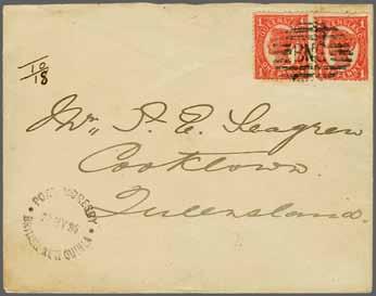 188 6 400 (540) 1896: Cover to Cooktown, Queensland franked by Queensland 1897 1 d.