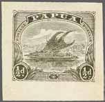 272 223 Corinphila Auction 31 May 2018 1911/15, printed in one colour 3808 3809 3808 3809 1911/15: Lithographic completed Proof for the ½ d. value in black & grey on smooth card paper.