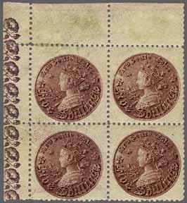 48 223 Corinphila Auction 31 May 2018 3127 3128 3127 3128 5 s. reddish-purple re-issue, perf.