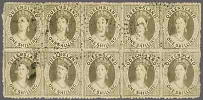 12½ x 13, a fine unused block of nine (3 x 3), of vibrant colour, fourth and seventh stamps with small fault at left, otherwise fresh and very fine