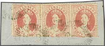 A scarce and attractive multiple Gi = 1'900+. 124 4* 600 (810) 3176 3176 20 s. rose, wmk. Crown over Q, perf.