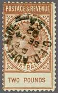 11½-12, a fine unused example, well centred and of fresh colour, large part og. A rare stamp Gi = 500. 199a * 180 (245) 2 Venetian-red, wmk.