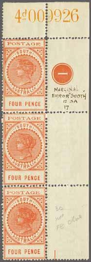 223 Corinphila Auction 31 May 2018 97 3267 3266 3267 3266 4 d. red-orange, wmk. Crown over SA upright, perf.