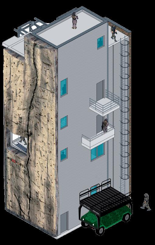 MILITARY TRAINING TOWERS This is design example to illustrate potential training features.