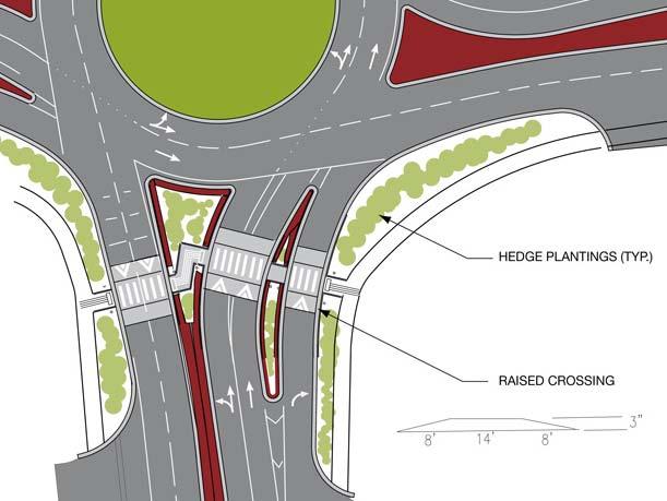 Raised Crosswalk Concept at a Roundabout 17 3/22/2018 Source: MTJ Engineering