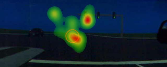 48 Figure 25. Depiction of a heat map of driver fixations. 3.