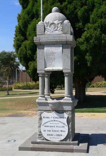 I. Perry is remembered on the Bentleigh War Memorial, located in Bentleigh Memorial Gardens, Jasper Road, Bentleigh,