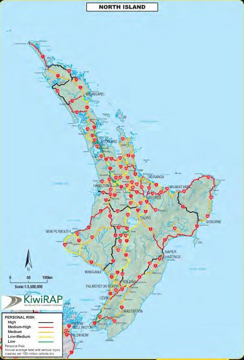 Figure 4-3: KiwiRAP North Island risk maps (collective risk left, personal risk