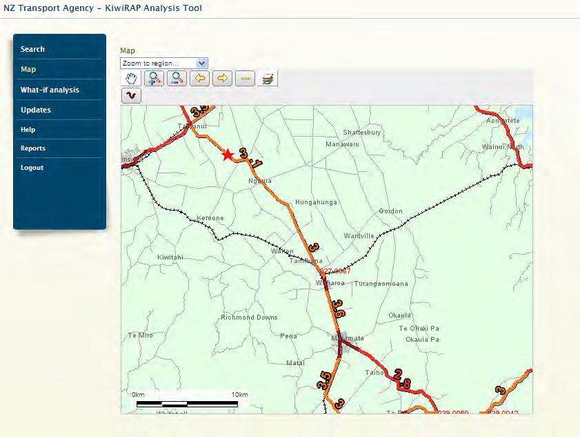 Figure 4-11: KAT map of route with star ratings displayed Figure 4-12: Safety