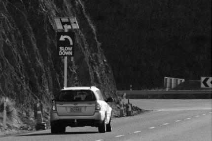 (f) Speed management treatments Speed-activated warning signs (SAWS) Description Speed-activated warning signs (SAWS) are electronic signs that display a message when approached by a driver exceeding
