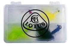 JIG4 Kit Item # LS0215 JIG4 Kit New tough polypropylene tackle box keeps your company name prominent with your client for years to come. Top quality jigs with a full tail and painted heads and eyes.