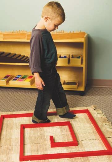 Child carefully walking in the Red Rod maze Creative Ideas See s Curriculum Support Material for an image of the following idea