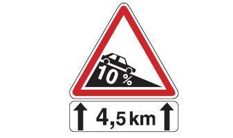 6.2.2.3 Road Signs at Downhill Grades: As well known, covering the entire road network, drivers should have sufficient information about the road s profile.