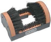 wooden handle 2 rows of 4-1/2 never sheds bristles Includes handy fence hooks for storage Optional tow handle