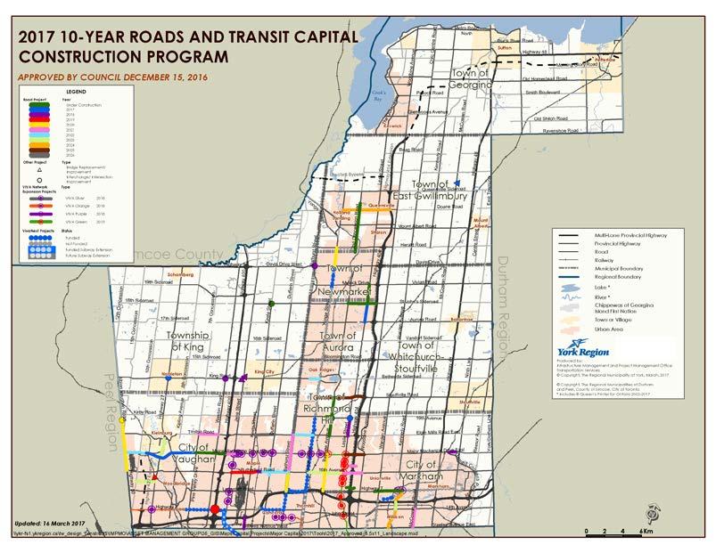 The 10-year Roads Capital Construction Program has not changed The 2017 10-year Roads