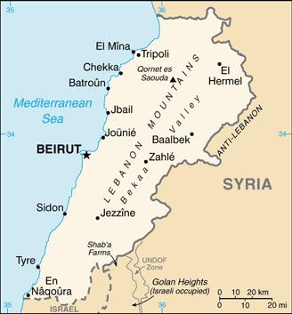Lebanon Only 23% of Lebanon lies in coastal plains and lowlands; it is a mountainous country, with 2 mountain ranges parallel to the Mediterranean coastline.
