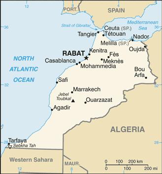 Morocco Morocco has several mountain ranges: in the North, the Rif, the Middle and High Atlas in the centre and the Anti-Atlas close to the Saharan plains.