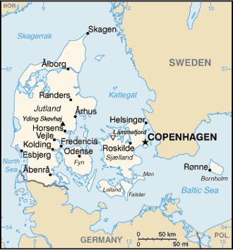 Denmark Denmark is one of the flattest countries in the world, with an average altitude of about 30 metres above sea level.