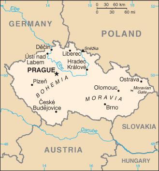 Czech Republic The 2 main regions of the country, Bohemia and Moravia, are both surrounded by numerous mountains and hills.