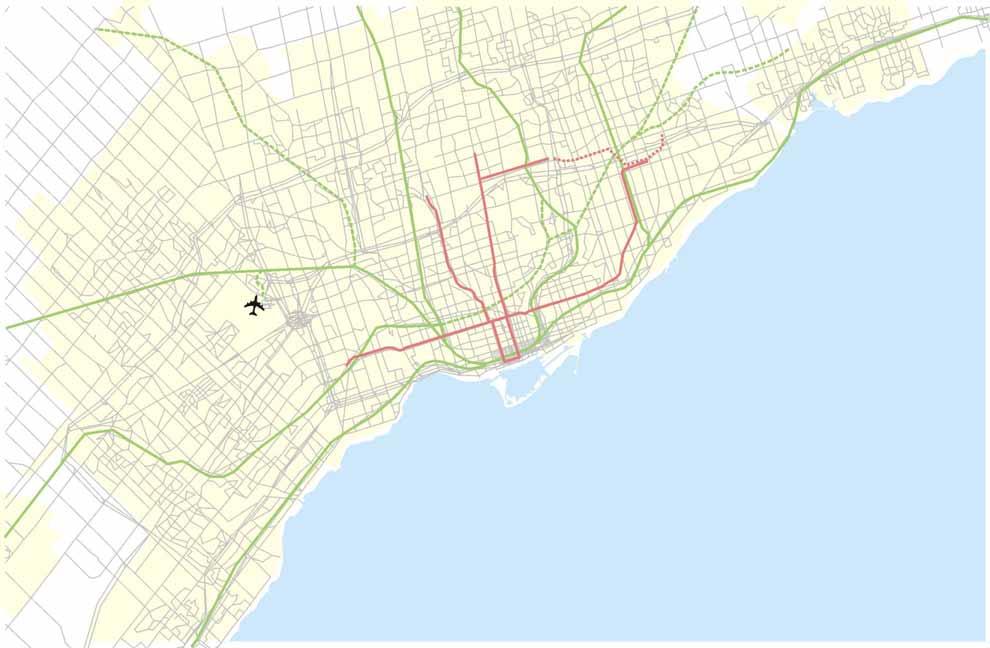 By 2011 this 100 km system could be carrying as many as 200,000 riders per day A fully functional 100 km Spine Line and TTC Connecting Link system can