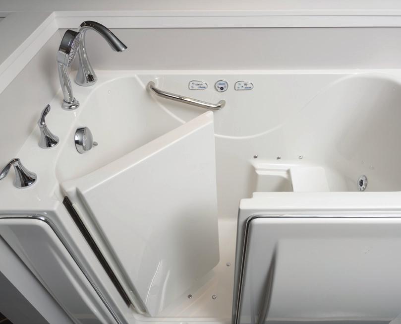 Bestbath walk-in tubs offer unparalleled design features and innovation. Every tub features a strong stainless steel latch that is simple to use and can be easily adjusted using the lever.