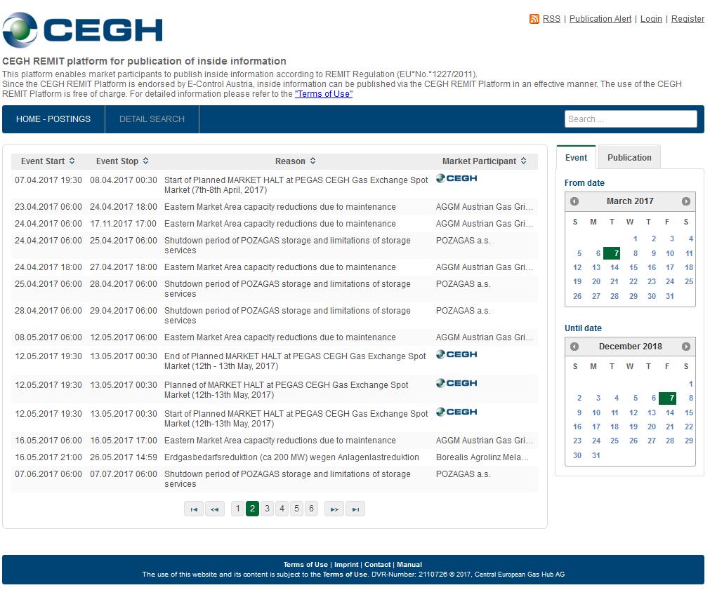 Relaunch of CEGH REMIT Platform CEGH Remit Platform: Platform meets all new ACER requirements (incl.