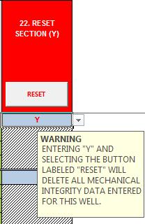 Form A Overview If well is set up incorrectly, the RESET SECTION feature allows the user to set