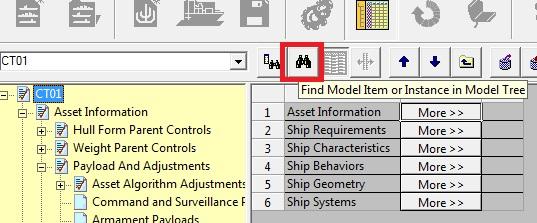Figure 17-2: The Find function in the Model Editor 17.1 Payloads and Adjustments Table The P&A table will be added next. The file is located on the MIT 2N share drive.
