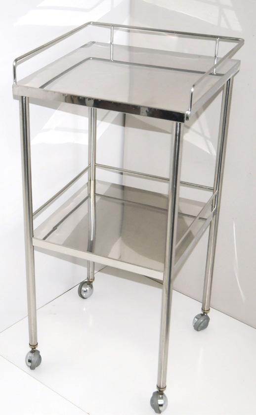 high Quality Stainless steel trolley in excellent condition. With rails on 3 sides.