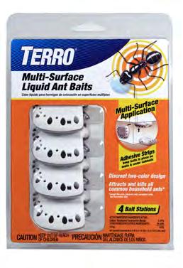 strips keep baits in place on walls & under cabinets Discreet two-color design Active Ingredient: Borax (5.