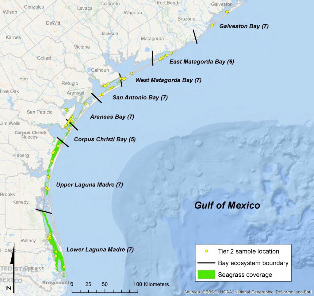 Coastwide Monitoring in 2012 53 coastwide sites distributed among the major bays.