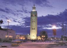 Koutoubia Minaret The centre piece of Marrakech is the square tower of the Koutoubia minaret, attached to the Koutoubia Mosque, built in the late 12th