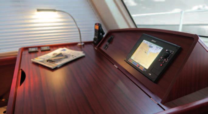 and spacious nav station and a table with