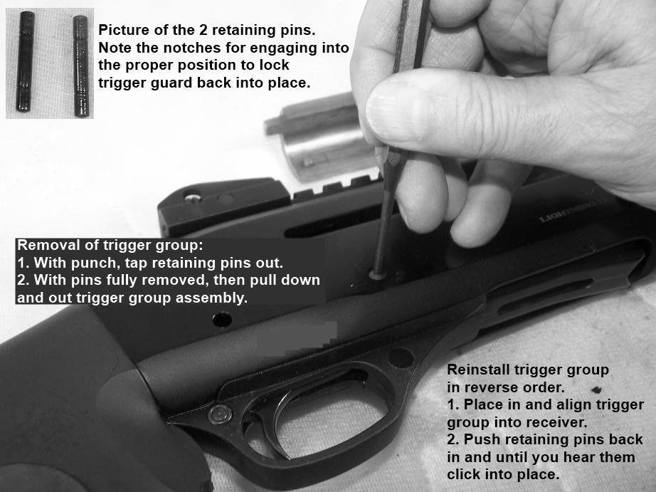 -wear safety glasses- Fig.6 CAUTION: The hammer must be in the cocked position prior to removing the trigger assembly from the receiver.