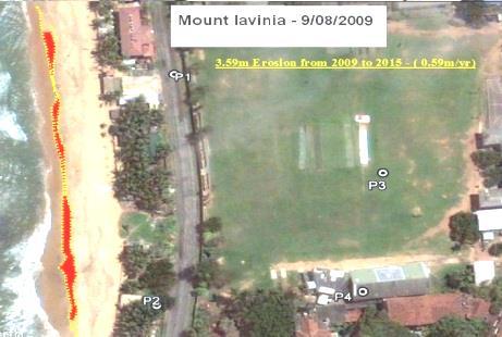 Figure 5: Mount lavinia - longterm erosion Figure 6: Mount lavinia - seasonal erosion Severe erosion that observed along the most parts of the south west coast is not permanent.